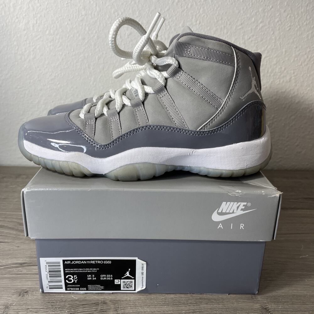Jordan 11 Retro Cool Grey GS 378038-005 Kids Boys Shoes Size 3.5Y With Box